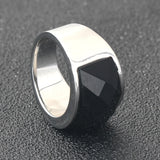Crystal Stone Wedding Ring 316L Stainless Steel Anillos