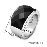 Crystal Stone Wedding Ring 316L Stainless Steel Anillos