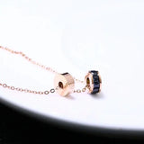 Roman Numerals Double Ring Flash Diamond Titanium Steel Necklace Female