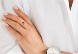 Red Crystal Ruby Ring Tibetan Silver Wedding Jewelry Women