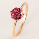 Red Crystal Ruby Ring Tibetan Silver Wedding Jewelry Women