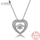 Rotatable Rhinestone Heart Pendant Necklace 925 Silver Love Lock Zircon Women