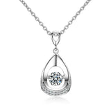 Rotatable Rhinestone Necklace 925 Silver Choker Zircon Pendant Women Jewelry