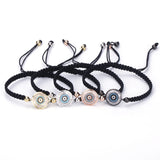 Round CZ Eye Charm Bracelet Adjustable Chain Crystal Jewelry