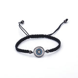 Round CZ Eye Charm Bracelet Adjustable Chain Crystal Jewelry