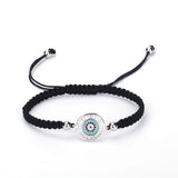 Round CZ Eye Charm Bracelet Adjustable Chain Crystal Jewelry