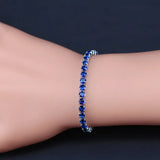 Royal Tennis Bracelet For Women Silver Cubic Zirconia Red Stone Party Jewelry