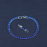 Royal Tennis Bracelet For Women Silver Cubic Zirconia Red Stone Party Jewelry