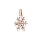 S925 Rose Silver Beads Charm with Cubic Zirconia for Essence Bracelet