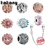 S925 Sterling Silver Daisy Flower Charm DIY Jewelry Romantic Gift