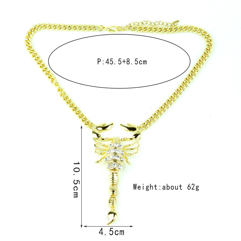Scorpion&Snake Shaped Women Necklace Gold&Silver Rhinestone Choker