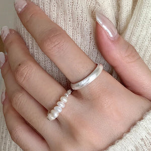 Baroque Pearl 925 Sterling Silver Ladies Ring