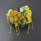 Sequins Wide-Brimmed Flower Tassel Headband Prom Hair Accessories