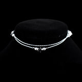 925 Silver Double Layer Star Anklet Bracelet Women Jewelry