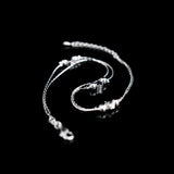 925 Silver Double Layer Star Anklet Bracelet Women Jewelry