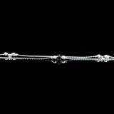 925 Silver Double Layer Star Anklet Bracelet Women Jewelry