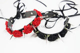 Harajuku Spikes Flower Rivets Collar Punk Rock Choker Necklace