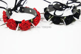 Harajuku Spikes Flower Rivets Collar Punk Rock Choker Necklace