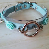 Harajuku Leather Punk Choker Necklace Flower O-Round Rivets
