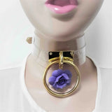 Harajuku Leather Punk Choker Necklace Gold O-Round Rivets Collar