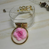 Harajuku Leather Punk Choker Necklace Gold Flower Rivets