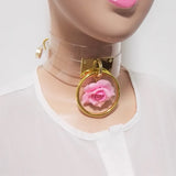 Harajuku Leather Punk Choker Necklace Gold O-Round Rivets Collar