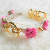 Harajuku Leather Punk Choker Necklace Flower Rivets Collar