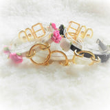 Sexy Harajuku Leather Punk Choker Necklace Flower Gold-color O-Round Rivets