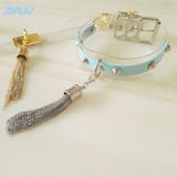 Harajuku Leather Punk Choker Necklace with Tassel Pendent