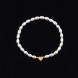 Shell A-Z Initial Charm Women Bracelet Oval Pearl Beaded Bracelet Gift