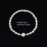 Shell A-Z Initial Charm Women Bracelet Oval Pearl Beaded Bracelet Gift