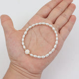 Shell A-Z Initial Charm Women Bracelet Oval Pearl Beaded Bracelet Gift