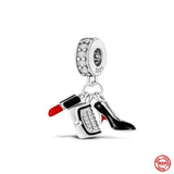Silver 925 Couple Love Beads Tower Camera Pendant for Bracelets DIY