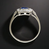 Aquamarine Wedding Engagement Ring with CZ Stones