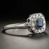 Aquamarine Wedding Engagement Ring with CZ Stones