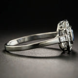Aquamarine Wedding Engagement Ring with CZ Stones