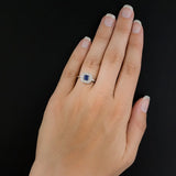 Aquamarine Wedding Engagement Ring with CZ Stones