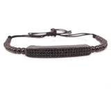 Silver Men Bracelets With CZ Tube Beads Macram Bracelet, Christmas Gift