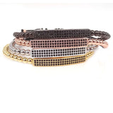 Silver Men Bracelets With CZ Tube Beads Macram Bracelet, Christmas Gift