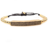Silver Men Bracelets With CZ Tube Beads Macram Bracelet, Christmas Gift