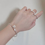 Sparkling Adjustable Bracelet for Women Pearl Wedding Party Jewelry