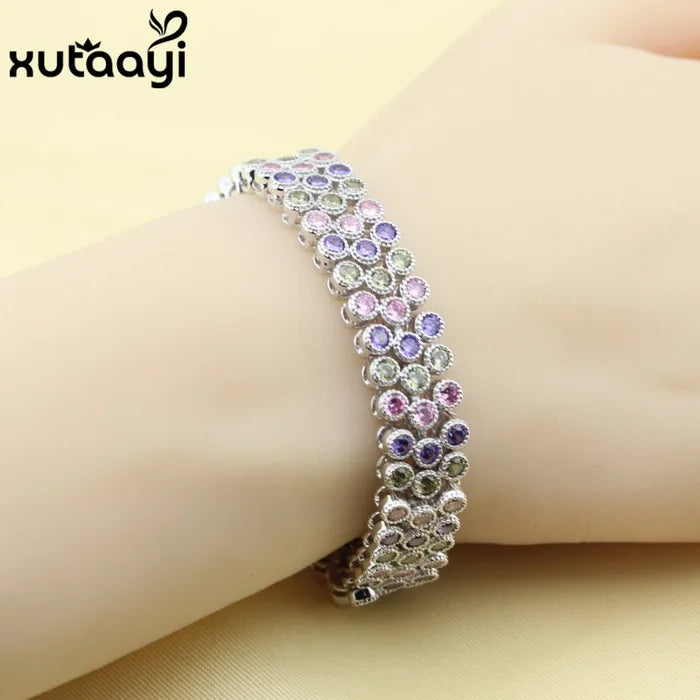 Silver CZ Huge Bracelet for Women