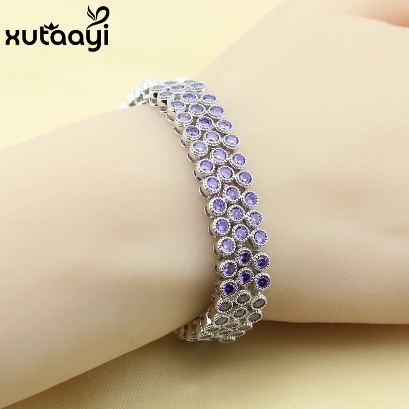 Silver CZ Huge Bracelet for Women