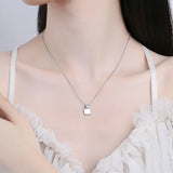 925 Sterling Silver Square Friary Necklace Female Ins Style Clavicle Chain