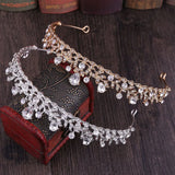 Bride Small Crown Leaf Shape Rhinestone Crystal Headband