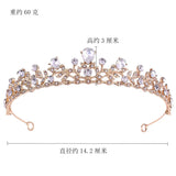 Bride Small Crown Leaf Shape Rhinestone Crystal Headband