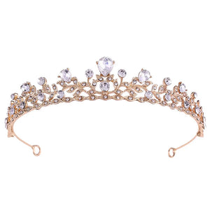 Bride Small Crown Leaf Shape Rhinestone Crystal Headband