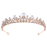 Bride Small Crown Leaf Shape Rhinestone Crystal Headband