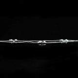 925 Sterling Silver Double Layer Chain Bracelet