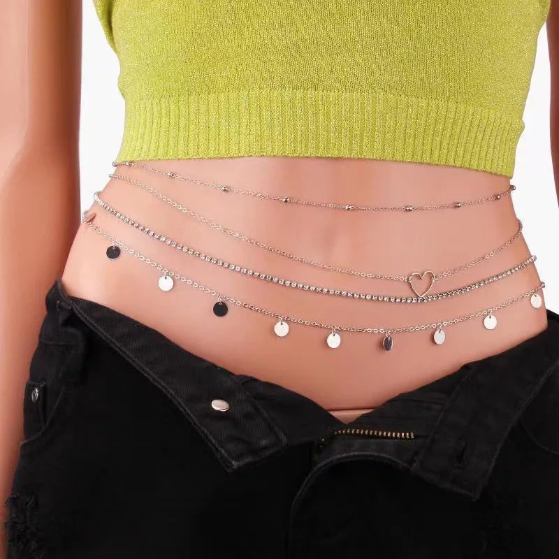 Multilayer Metal Waist Chain Retro Sexy Hot Girl Body Chain